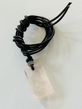 Load image into Gallery viewer, Sterling silver .925 Rose Quartz GemStone Necklace on Genuine Leather cord