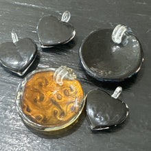 Load image into Gallery viewer, Murano-Style Lampwork Glass Pendants Round &amp; Heart Set Jewlery Making Supply