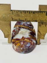 Load image into Gallery viewer, 48ct Red Moss Plume Agate Tear Drop Gemstone Cabochon 21x44mm Old Stock Lapidary