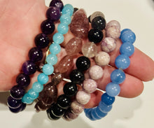 Load image into Gallery viewer, 6 Piece Lot Of Natural Different Crystal Healing Stretch Gemstone Bracelets