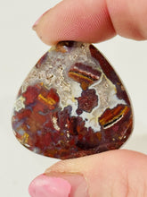 Load image into Gallery viewer, 44ct Red Moss Plume Agate Fancy Gemstone  Cabochon 32x32mm Old Stock Lapidary