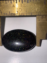 Load image into Gallery viewer, 15ct Australian Andamooka Black Matrix Rainbow Opal Gemstone Cabochon 22x15mm