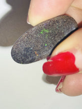 Load image into Gallery viewer, 6.4ct Australian Andamooka Black Matrix Rainbow Opal Gemstone Cabochon Flash