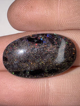 Load image into Gallery viewer, 17ct Australian Andamooka Black Matrix Rainbow Opal Gemstone Cabochon 25x15mm