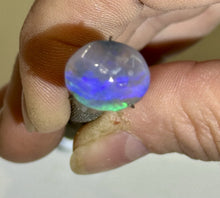 Load image into Gallery viewer, 4ct Australian Lightning Ridge Black Opal Preform Cabochon Gemstone 11x13mm