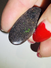 Load image into Gallery viewer, 6.4ct Australian Andamooka Black Matrix Rainbow Opal Gemstone Cabochon Flash