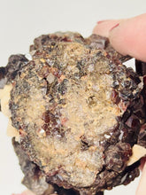 Load image into Gallery viewer, 288g Natural Red Garnet Crystal Cluster Display Specimen on Matrix W/ Calcite