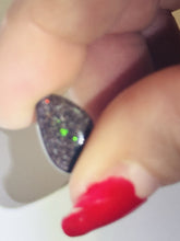 Load image into Gallery viewer, 2.9ct Australian Andamooka Black Matrix Rainbow Opal Gemstone Cabochon Flash
