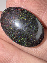 Load image into Gallery viewer, 15ct Australian Andamooka Black Matrix Rainbow Opal Gemstone Cabochon 22x15mm