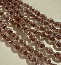 Load image into Gallery viewer, 1 Strand 15” Czech Millefiori Rare Rose Pink Floral Oval Glass Bead Lampwork