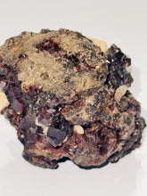 Load image into Gallery viewer, 288g Natural Red Garnet Crystal Cluster Display Specimen on Matrix W/ Calcite