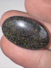 Load image into Gallery viewer, 13ct Australian Andamooka Black Matrix Rainbow Opal Gemstone Cabochon 15x23mm