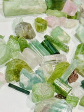 Load image into Gallery viewer, 27ctw Watermelon Tourmaline Crystal Gemstone Specimen Pink Green Bicolor Lot