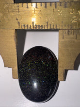 Load image into Gallery viewer, 15ct Australian Andamooka Black Matrix Rainbow Opal Gemstone Cabochon 22x15mm