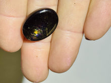 Load image into Gallery viewer, 11ct Rare Fire Obsidian-Glass Butte Cabochon, Oregon Gemstone Lapidary 14x18mm
