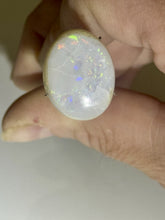 Load image into Gallery viewer, 11ct Natural Australian White Opal Oval Cabochon Flash Fire Gemstone 16x21mm