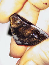Load image into Gallery viewer, 31ct Rare Fire Obsidian-Glass Butte Cabochon, Oregon Gemstone Lapidary 19x33mm