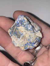 Load image into Gallery viewer, 28g Rare Blue Linarite on cerussite, with leadhillite Lapidary Rough Gemstone