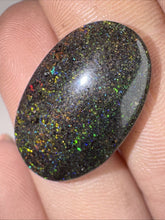 Load image into Gallery viewer, 15ct Australian Andamooka Black Matrix Rainbow Opal Gemstone Cabochon 24x15mm