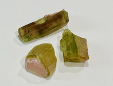 Load image into Gallery viewer, 16ctw Raw Watermelon Tourmaline Crystal Gemstone Specimen Pink Green Bicolor Lot