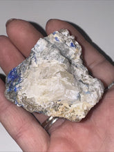Load image into Gallery viewer, 101g Rare Blue Linarite on cerussite, with leadhillite Lapidary Rough Gemstone