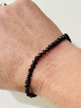 Load image into Gallery viewer, 4mm Faceted Natural Garnet 7.5" Stretch GemStone Healing Bracelet