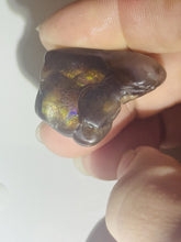 Load image into Gallery viewer, 47ct Rare Fire Agate Purple Flash Polished Gemstone Cabochon Arizona 23x27mm