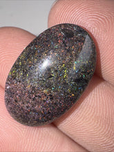 Load image into Gallery viewer, 11ct Australian Andamooka Black Matrix Rainbow Opal Gemstone Cabochon 22x14