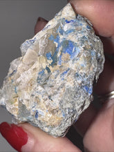 Load image into Gallery viewer, 152g Rare Blue Linarite on cerussite, with leadhillite Lapidary Rough Gemstone