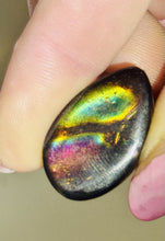 Load image into Gallery viewer, 18ct Rare Fire Obsidian-Glass Butte Gemstone Cabochon, Oregon Lapidary 14x24mm