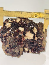 Load image into Gallery viewer, 288g Natural Red Garnet Crystal Cluster Display Specimen on Matrix W/ Calcite