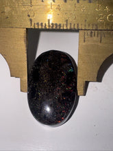 Load image into Gallery viewer, 17ct Australian Andamooka Black Matrix Rainbow Opal Gemstone Cabochon 25x15mm