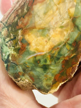 Load image into Gallery viewer, 125g Green Chalcedony Brecciated Picture Jasper Rough End Cut Old Stock 40x50mm