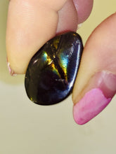 Load image into Gallery viewer, 18ct Rare Fire Obsidian-Glass Butte Gemstone Cabochon, Oregon Lapidary 14x24mm