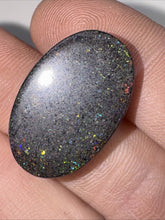 Load image into Gallery viewer, 13ct Australian Andamooka Black Matrix Rainbow Opal Gemstone Cabochon 15x23mm