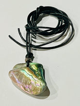 Load image into Gallery viewer, Sterling silver .925 Abalone Shell on Genuine Leather cord