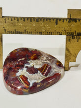 Load image into Gallery viewer, 44ct Red Moss Plume Agate Fancy Gemstone  Cabochon 32x32mm Old Stock Lapidary