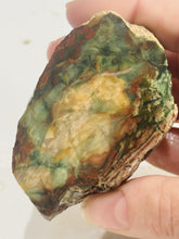 Load image into Gallery viewer, 125g Green Chalcedony Brecciated Picture Jasper Rough End Cut Old Stock 40x50mm