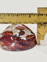 Load image into Gallery viewer, 44ct Red Moss Plume Agate Fancy Gemstone  Cabochon 32x32mm Old Stock Lapidary