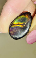 Load image into Gallery viewer, 18ct Rare Fire Obsidian-Glass Butte Gemstone Cabochon, Oregon Lapidary 14x24mm