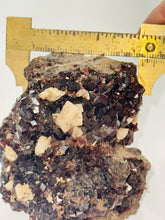Load image into Gallery viewer, 288g Natural Red Garnet Crystal Cluster Display Specimen on Matrix W/ Calcite