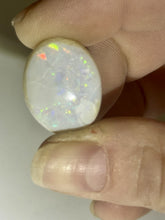 Load image into Gallery viewer, 11ct Natural Australian White Opal Oval Cabochon Flash Fire Gemstone 16x21mm