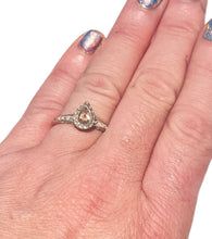 Load image into Gallery viewer, 18k Gold 1ctw Natural Upside Down Pear Shaped Halo Pink Diamond Engagement Ring