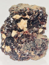 Load image into Gallery viewer, 288g Natural Red Garnet Crystal Cluster Display Specimen on Matrix W/ Calcite