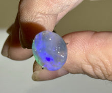 Load image into Gallery viewer, 4ct Australian Lightning Ridge Black Opal Preform Cabochon Gemstone 11x13mm