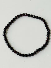 Load image into Gallery viewer, 4mm Faceted Natural Garnet 7.5" Stretch GemStone Healing Bracelet
