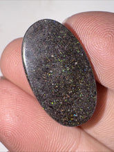 Load image into Gallery viewer, 8ct Australian Andamooka Black Matrix Rainbow Opal Gemstone Cabochon 22x13