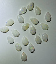 Load image into Gallery viewer, Lot of 19 Australian Opal Gemstone Cabochons Chipped/Damaged Lapidary 7ctw 5x8mm