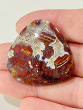 Load image into Gallery viewer, 44ct Red Moss Plume Agate Fancy Gemstone  Cabochon 32x32mm Old Stock Lapidary