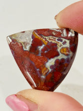 Load image into Gallery viewer, 36ct Red Moss Agate Plume Gemstone Cabochon 33x31mm Old Stock Material Lapidary